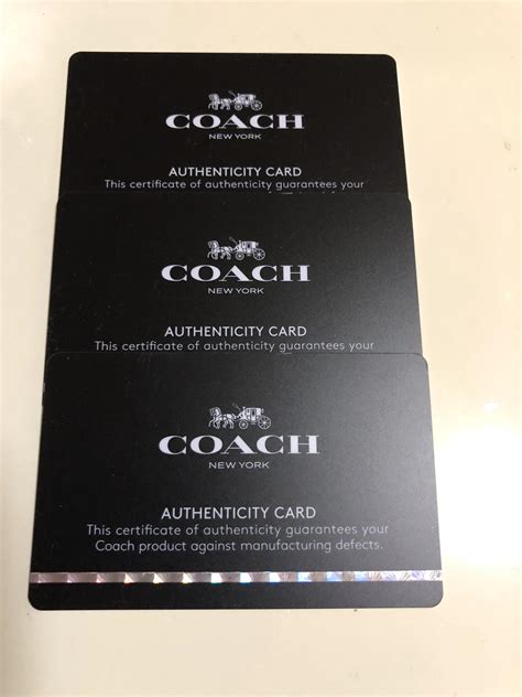 coach authenticity card.